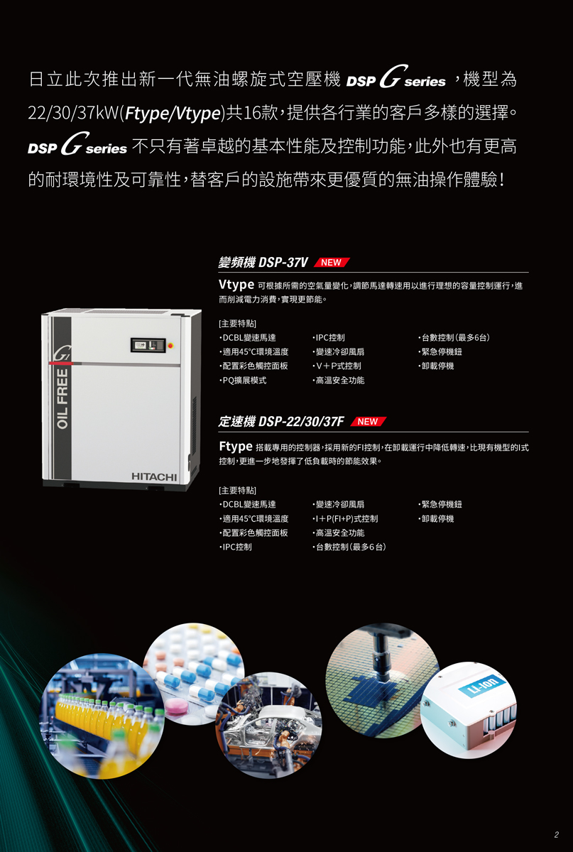 日立無油螺旋式空壓機