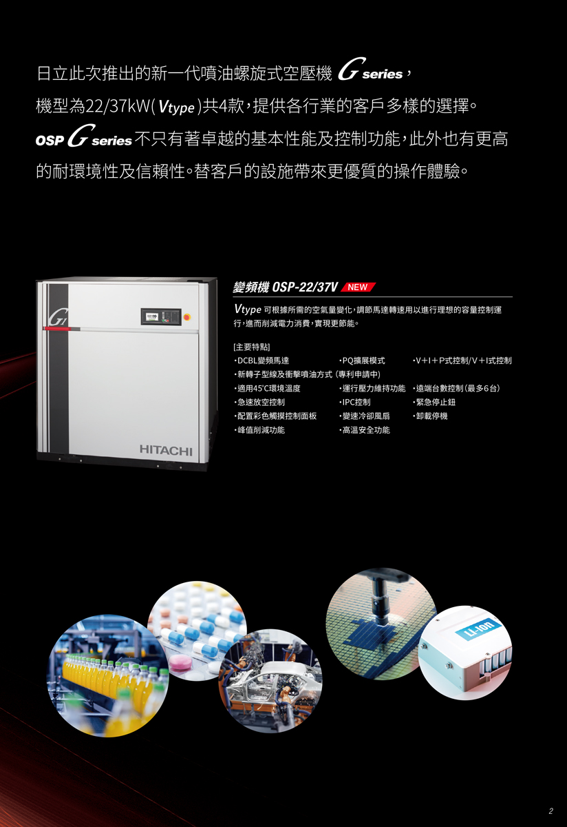 日立無油螺旋式空壓機