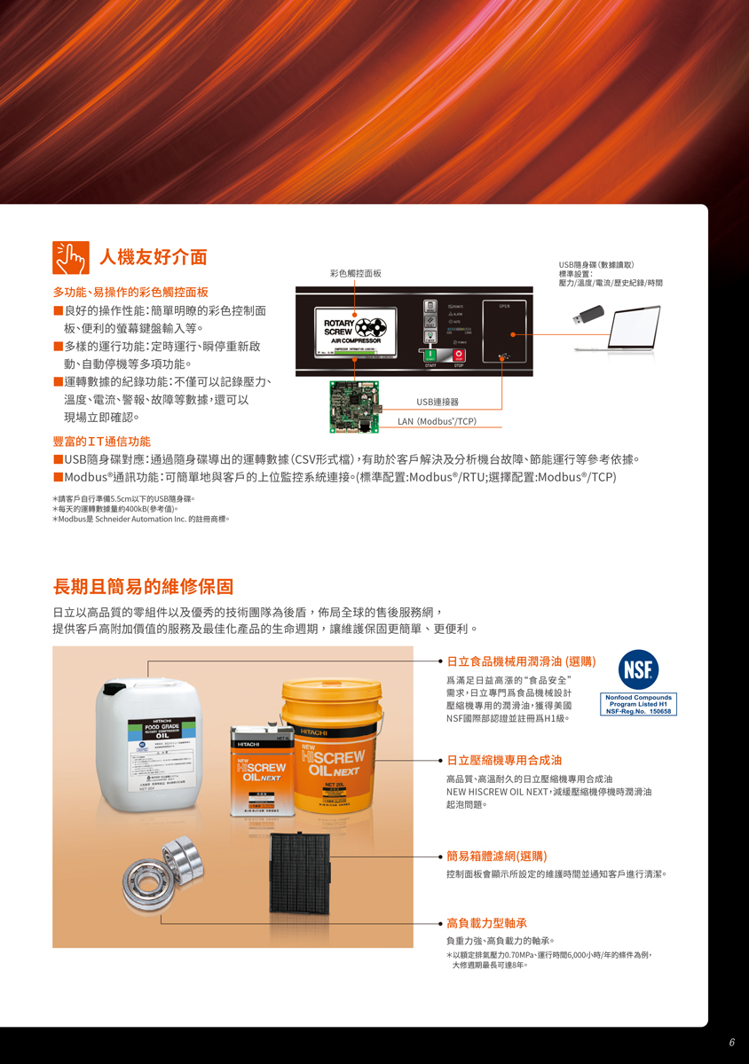 日立無油螺旋式空壓機
